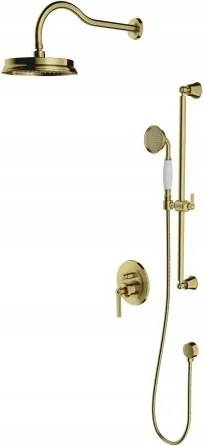 Podomietkový Sprchový Set Retro Mosadz Brúsená Dažďová Sprcha Omnire