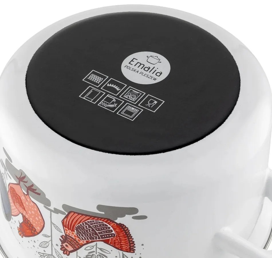 Emalia Pleszew Smaltovaný hrniec s pokrievkou Rubinka, 20 cm, 3,7 l, pr. 20 cm
