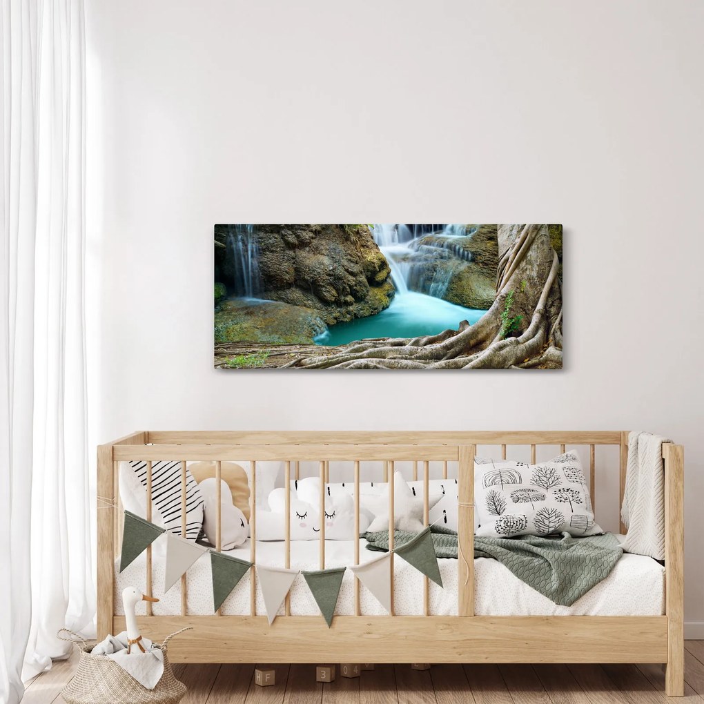 Obraz - Rieka s vodopádmi (120x50 cm)