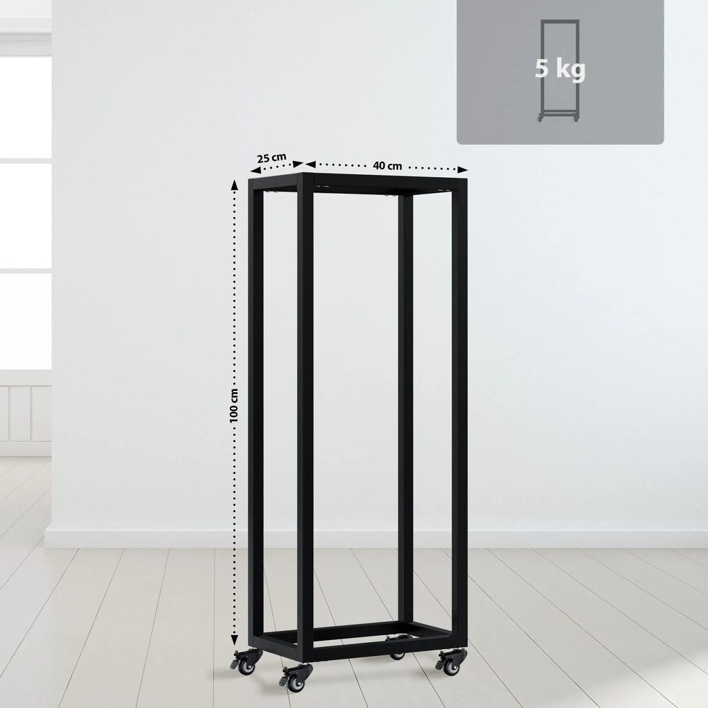 Stojan na drevo Hilta 25x40x100 cm - čierna