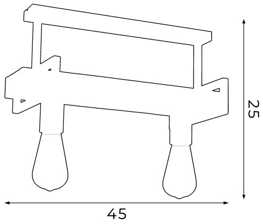 Luster na tyči HARD 2xE27/60W/230V
