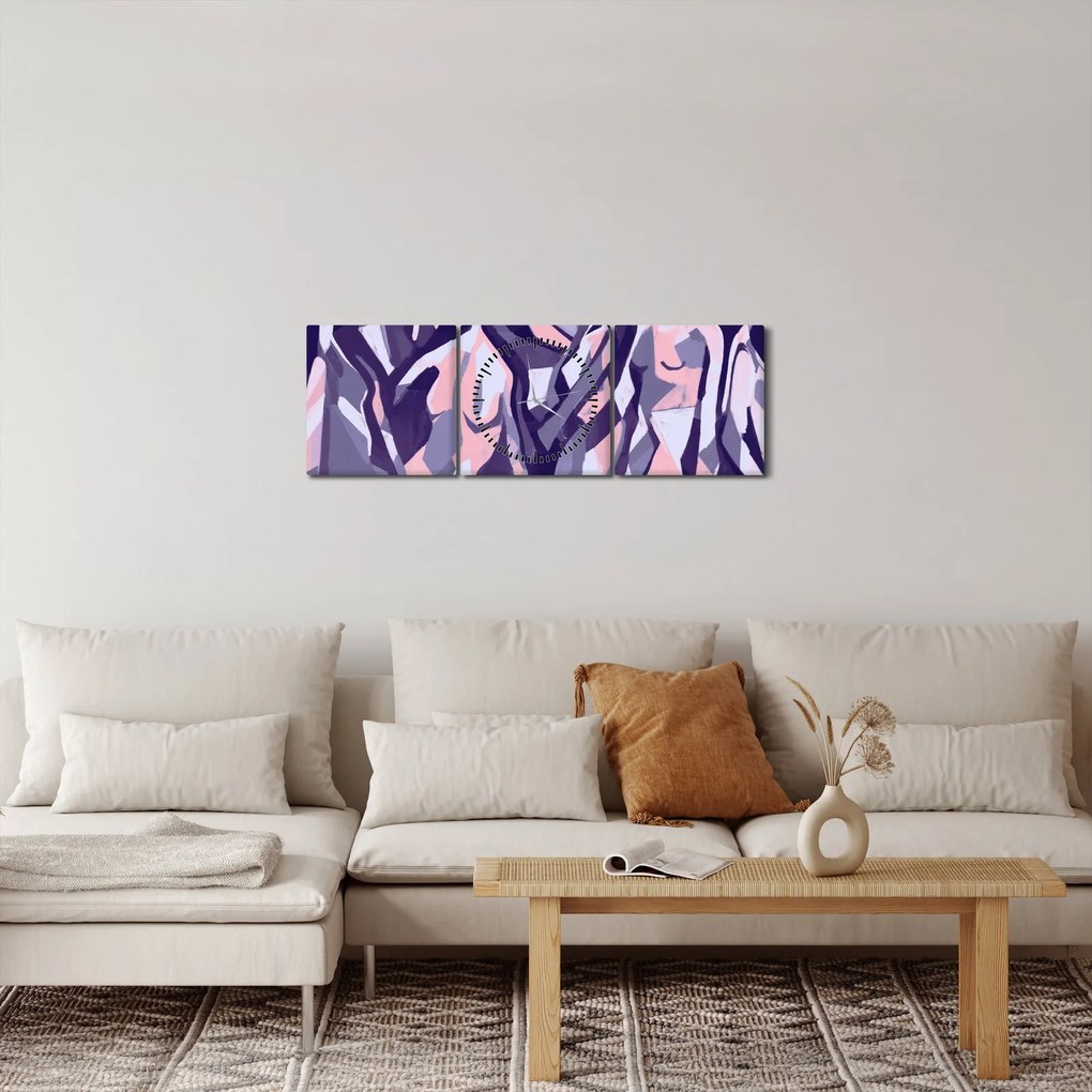 Obraz - Abstraktné ženy (s hodinami) (90x30 cm)