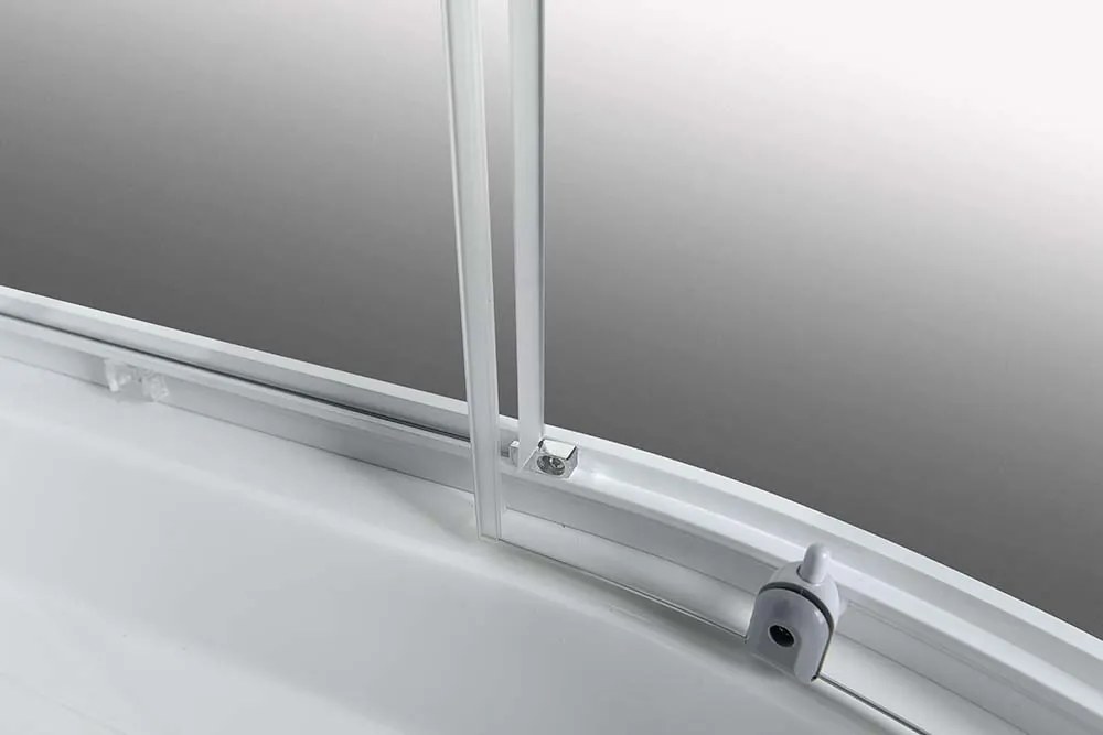 Aqualine AIGO, štvrťkruhový sprchový box, zástena 900x900x2040mm, biely profil, číre sklo, YB93