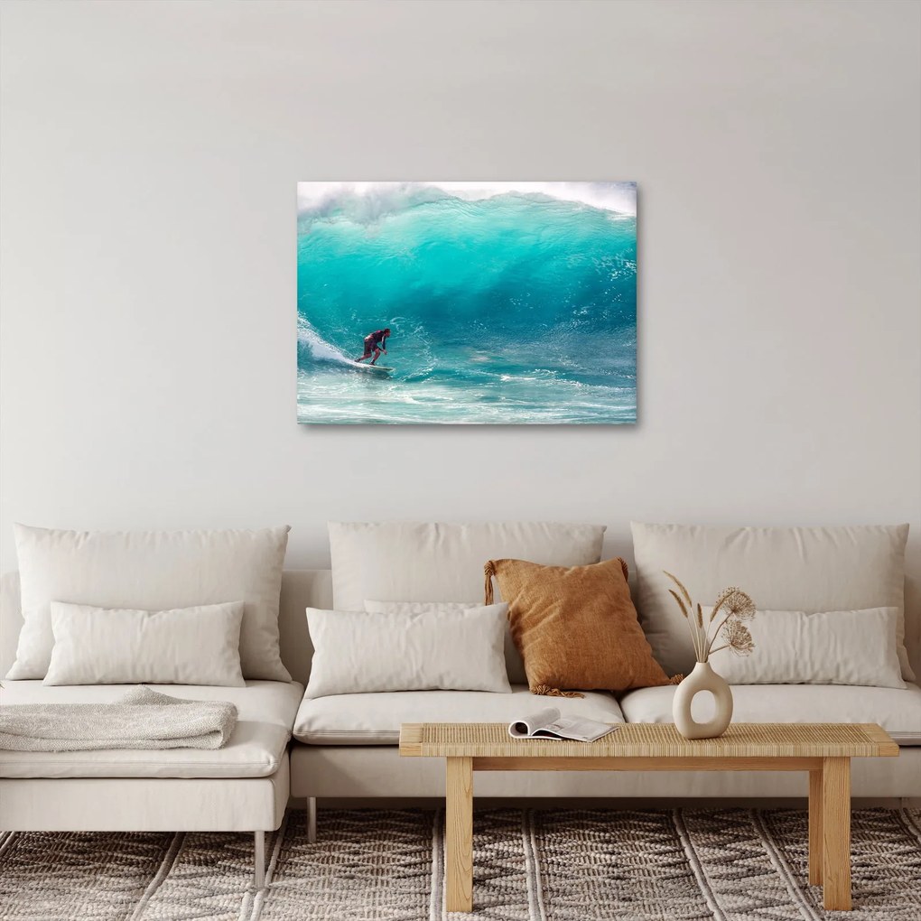 Obraz surferov vo vlnách (70x50 cm)