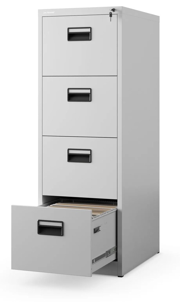 Kovová kartotéka, 4 zásuvky SARA V4, 460 x 1320 x 620 mm, šedá