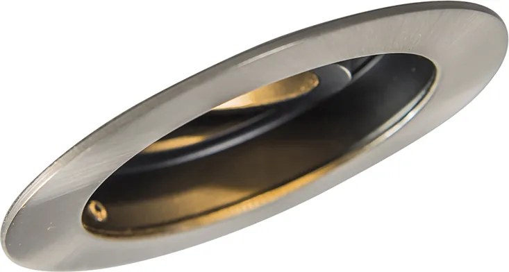 Inteligentné moderné zapustené bodové svietidlo oceľové s čiernou farbou vrátane WiFi GU10 - Rondoo