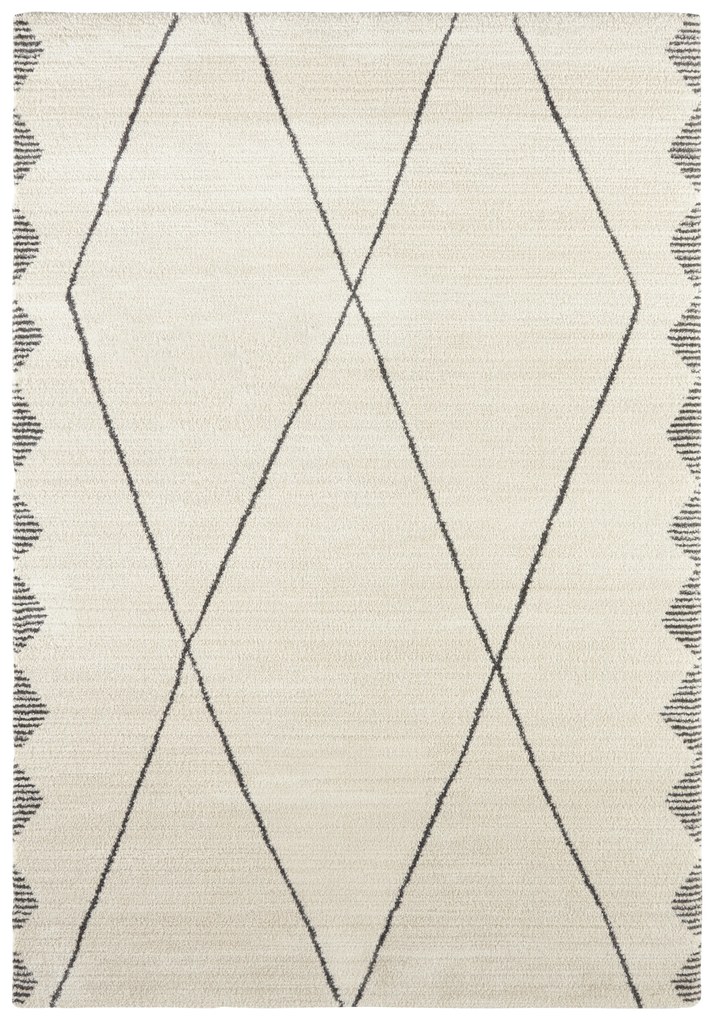 AKCIA: 80x150 cm Kusový koberec Glow 103665 Cream/Grey z kolekcie Elle, biela, obývacia izba, ELLE Decoration