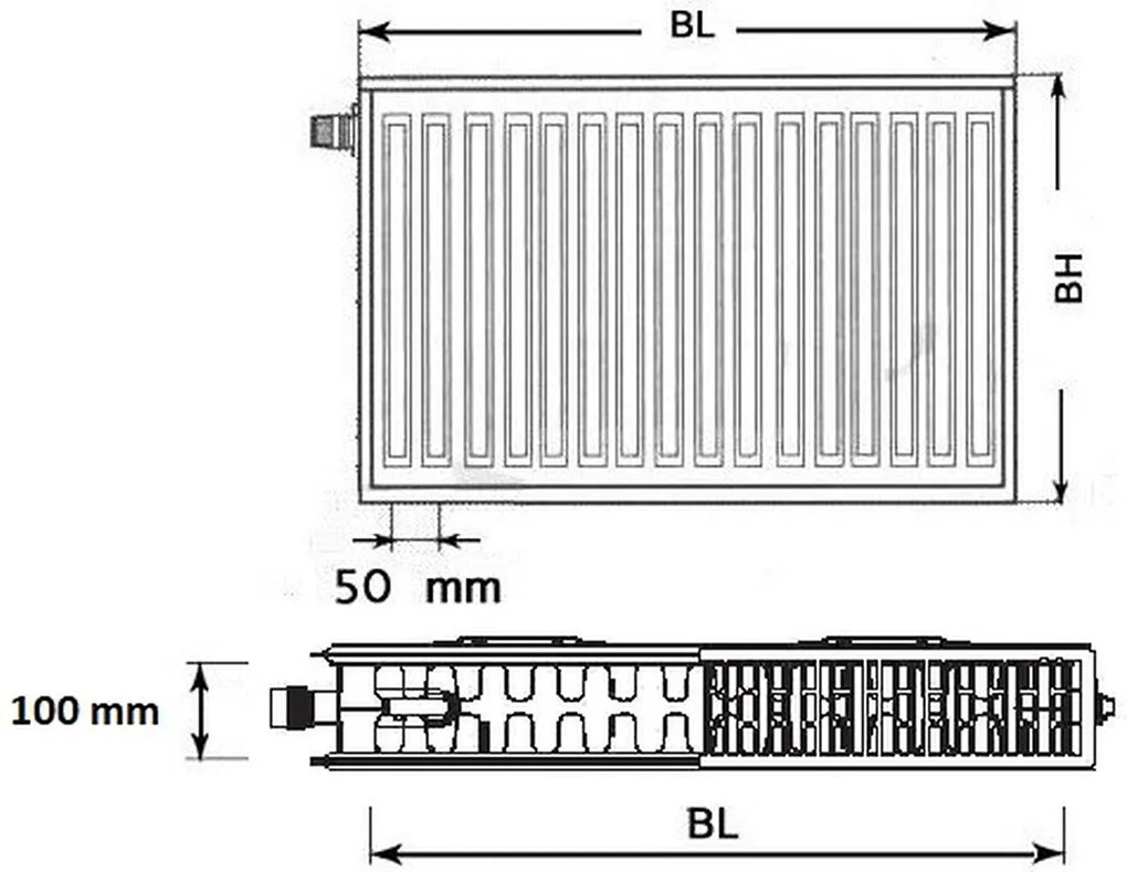 Kermi Therm X2 Profil-V doskový radiátor 22 500 / 1000 FTV220501001L1K