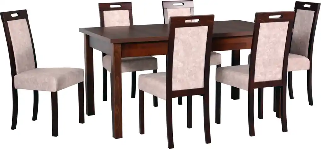 MEBLINE Stôl MODENA 2 + stoličky ROMA 5 (6ks.) - súprava DX36 | BIANO