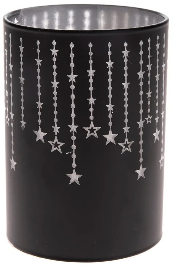 Čierna dekorácia s LED svetlom Dakls, výška 10 cm