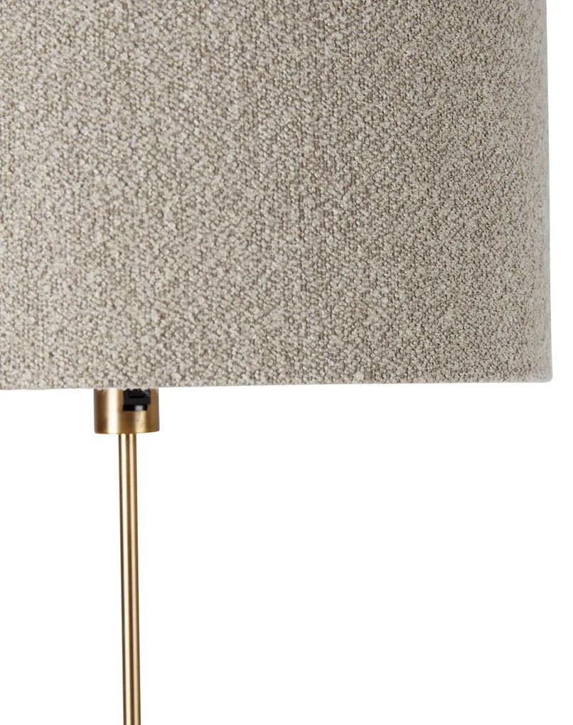 Stojaca lampa nastaviteľná bronzová s tienidlom Boucle taupe 50 cm - Parte