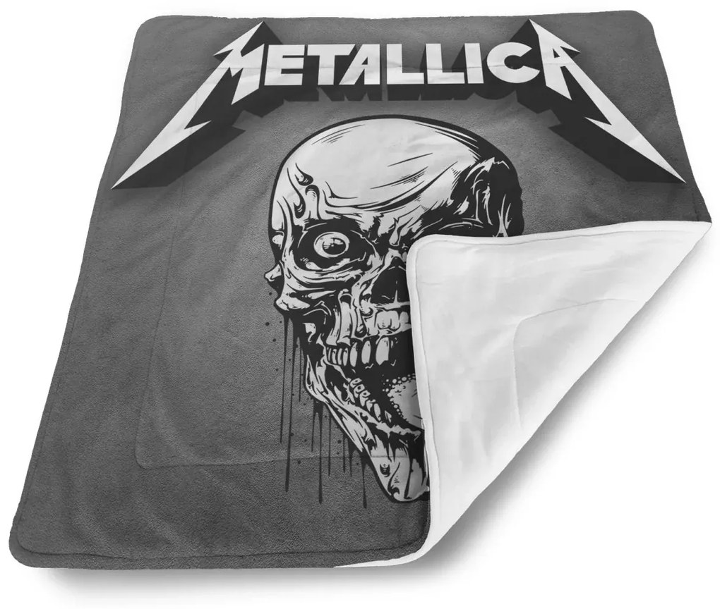 Sablio Deka pre bábätko METALLICA Lebka Sivá - 80x100 cm