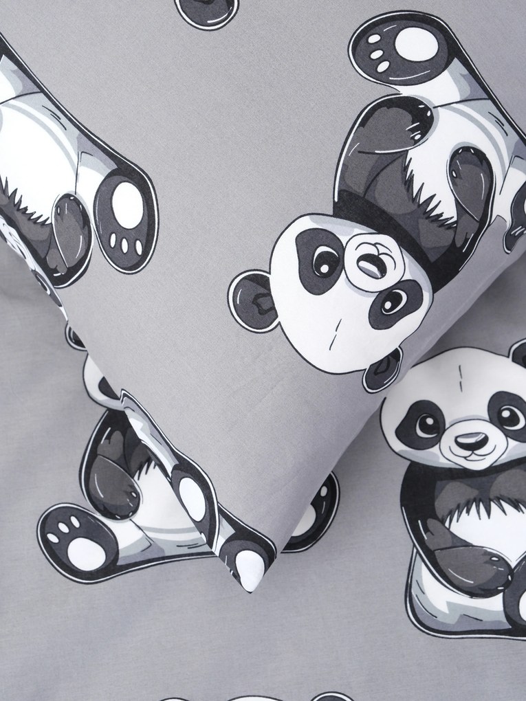 Bavlnené obliečky Renforcé - Panda 140 × 200 cm, 70 x 90 cm
