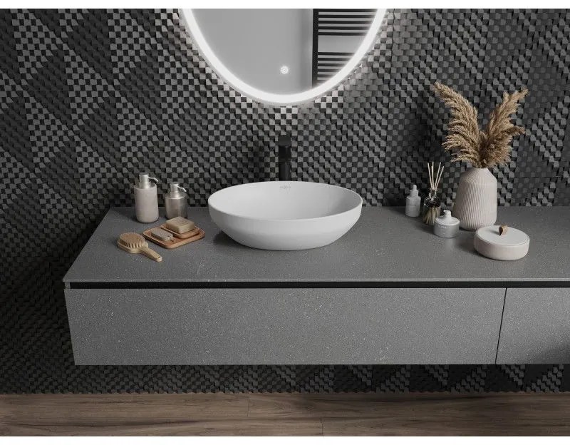 Mexen Cornelia, umývadlo na dosku 50 x 36 cm, platinová matná, 21885063