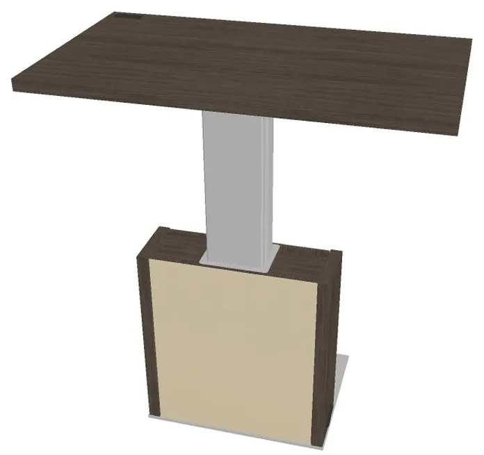 Výškovo nastaviteľný rokovací stôl Verno+ S 120 x 70 cm, dub antracit / vanilka