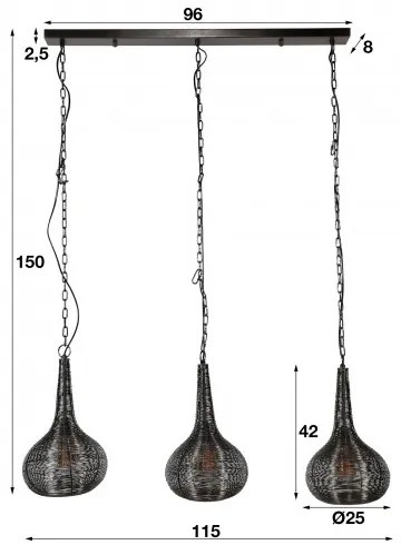 Luster 71-66 3L Wire Cone - Komfort-nábytok