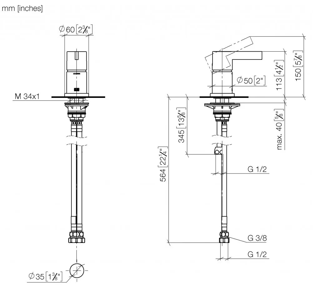 Dornbracht IMO - Vaňová batéria na okraj vane, chróm 29300670-00