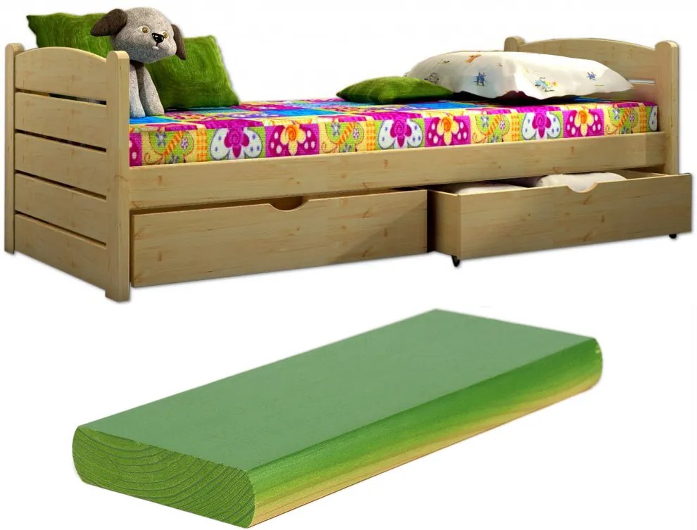 FA Oľga 11 180x80 detská posteľ Farba: Zelená (+30 Eur), Variant bariéra: Bez bariéry, Variant rošt: Bez roštu (-10 Eur)