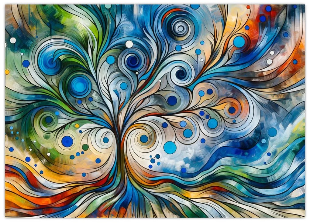 Obraz – Farebný energetický strom (70x50 cm)