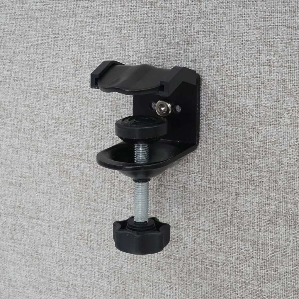 Akustický panel na stôl HWC-G75 - dvojstenná látka/textil - 60x160cm - sivá