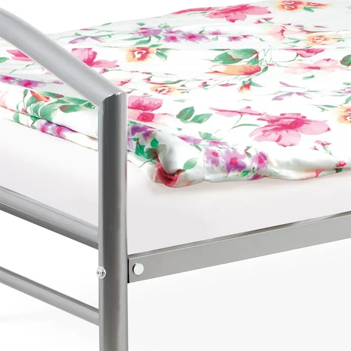 Autronic BONTEC Jednolôžková posteľ 94x207cm, kov, čierna, BED-1900 BK Farba: Strieborná