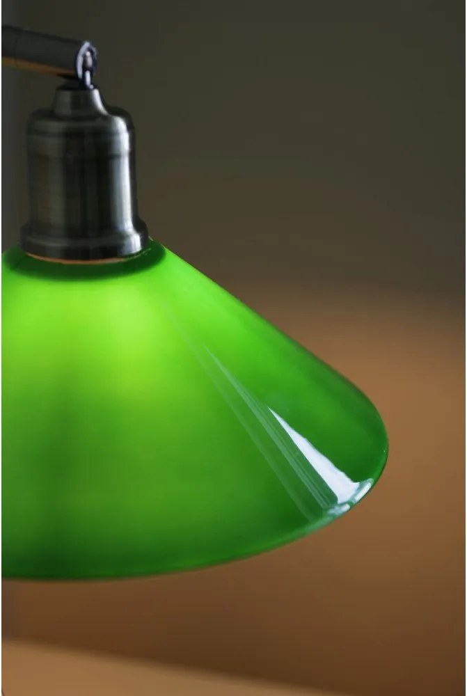 Stolová lampa so skleneným tienidlom v zeleno-mosadzovej farbe (výška 49 cm) Vela – Markslöjd