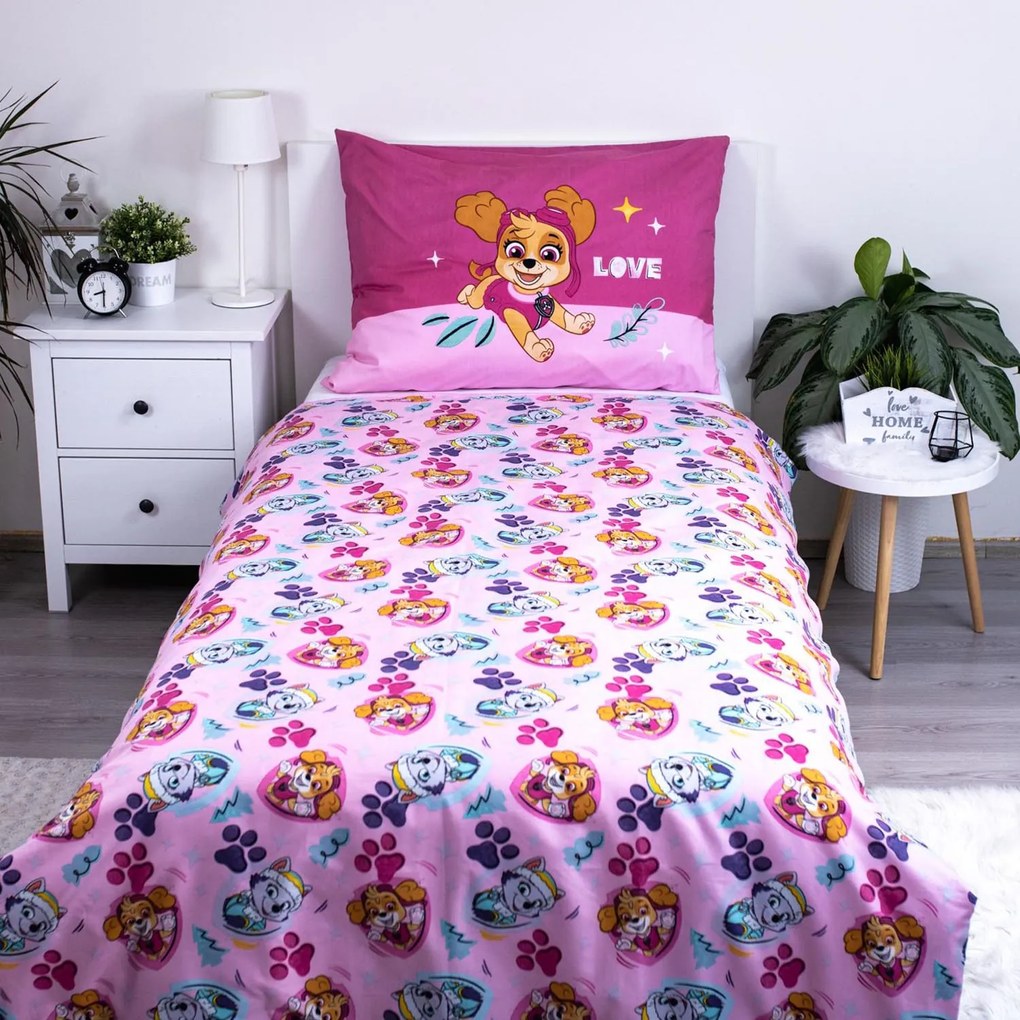 DETSKÉ OBLIEČKY Z MIKROVLÁKNA PAW PATROL 140X200 CM, 1 KS 70X90 CM VZOROVANÉ