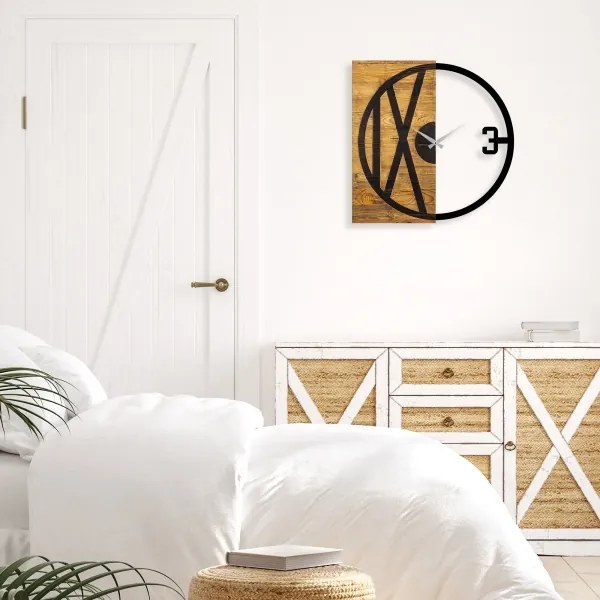 Nástenné hodiny 58x58 cm 1xAA drevo/kov