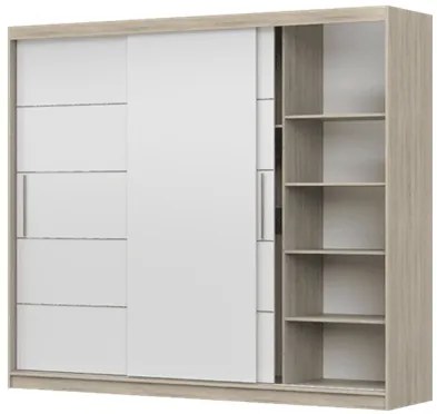Šatníková skriňa ALBA II 250 cm dub sonoma/biela