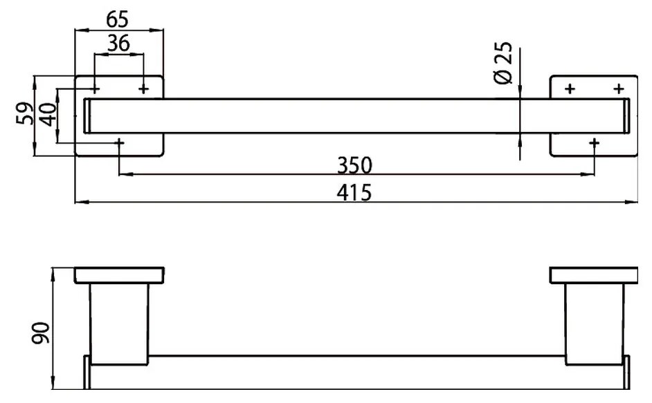 Emco System 2 - Madlo do kúpeľne 415 mm, chróm 357000100
