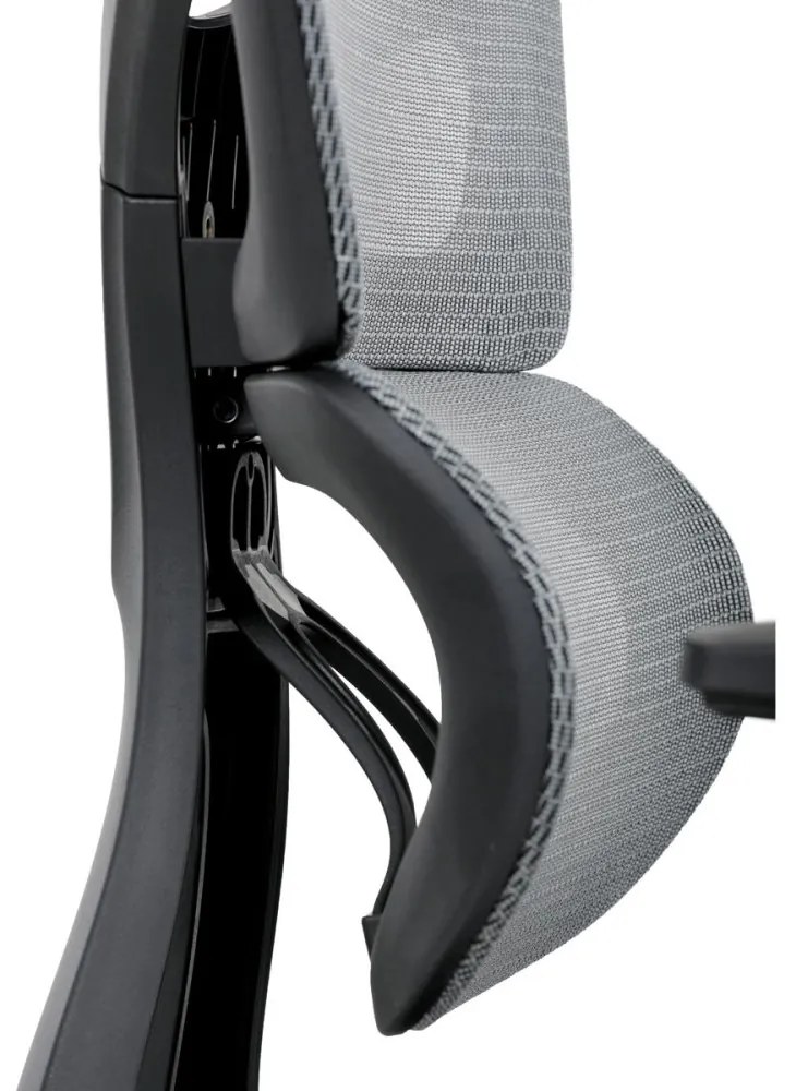 Kancelárska ergonomická stolička GRANT — sieť, látka, čierna / sivá