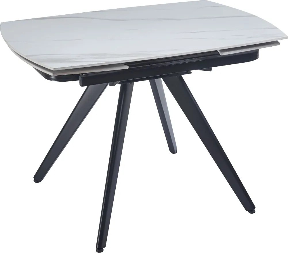 Dekorstudio Rozkladací jedálenský stôl s mramorovou doskou 120-180x80 cm - biely