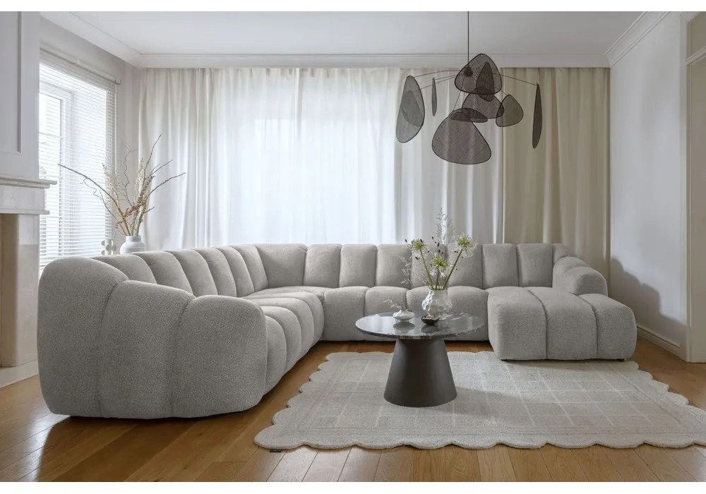 Svetlosivá rohová pohovka (ľavý roh/do tvaru "U") Shell – Miuform