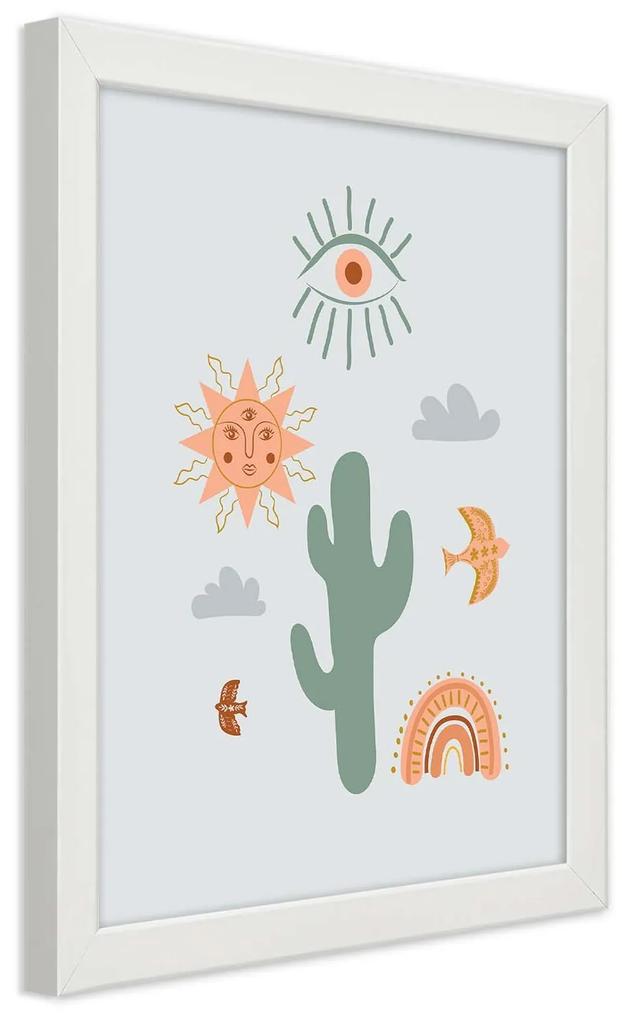 Gario Plagát Magický kaktus Farba rámu: Biela, Rozmery: 30 x 45 cm