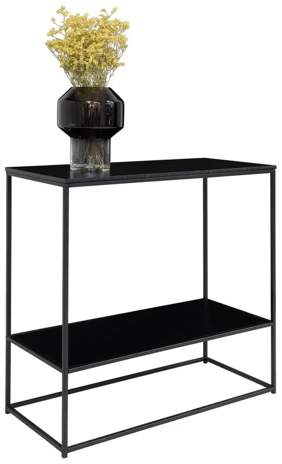 Čierny konzolový stolík s čiernou doskou 80x36 cm Vita – House Nordic