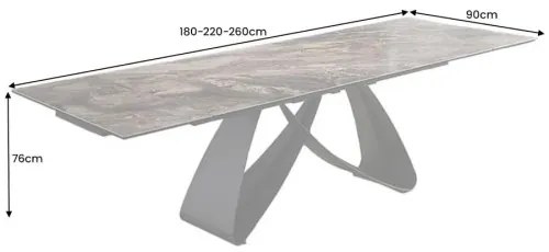 Rozkladací jedálenský stôl Infinity 45181 180/220/260 x 90cm Look taupe Ceramik - Komfort-nábytok