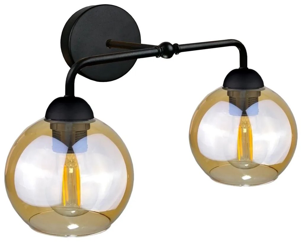 Nástenné svietidlo MELLE BLACK 2xE27/60W/230V