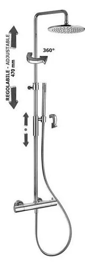 Paffoni - sprchový systém s termostatickou batériou BIRILLO, lesklý chróm