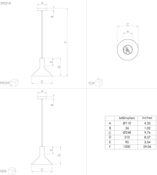 Eglo 390218 - Luster na lanku MORESCANA 1xE27/28W/230V čierna