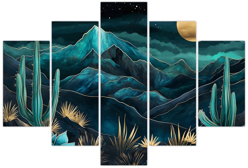 Obraz - Tyrkysová noc (150x105 cm)