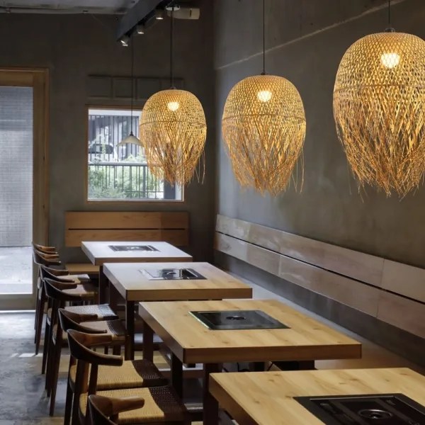 Immax 08271L - Luster na lanku HILO 1xE27/40W/230V pr. 45 cm bambus