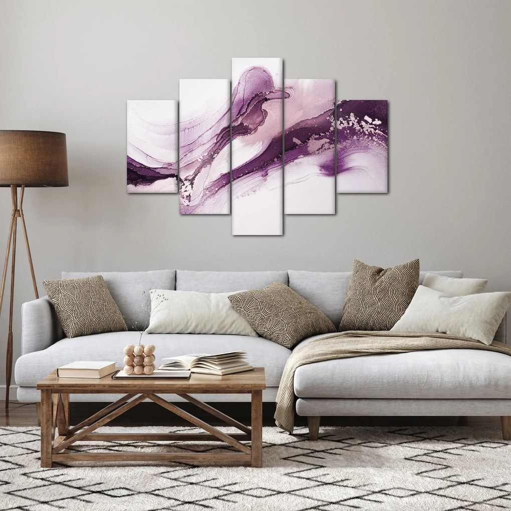 Obraz - Purple fluid art (150x105 cm)