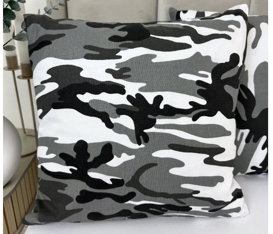 Obliečka na vankúš Army Grey 40x40 cm – maskáč sivý, 100 % bavlna