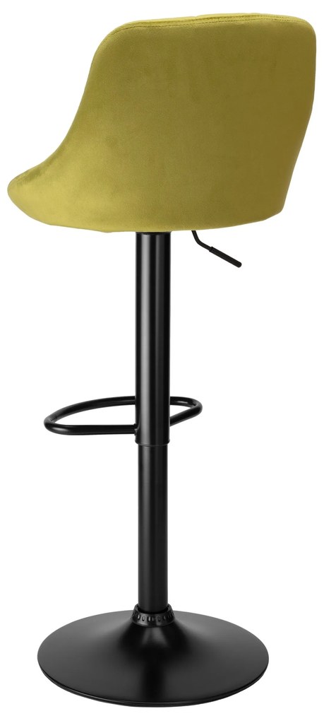 Barová stolička CYDRO BLACK s výškovým nastavením olivová