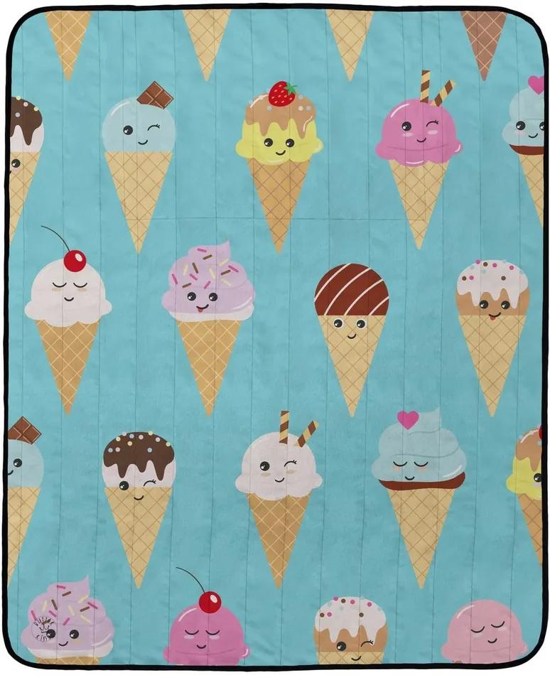 Butter Kings Kempingová deka Happy Ice creams, 145 x 180 cm
