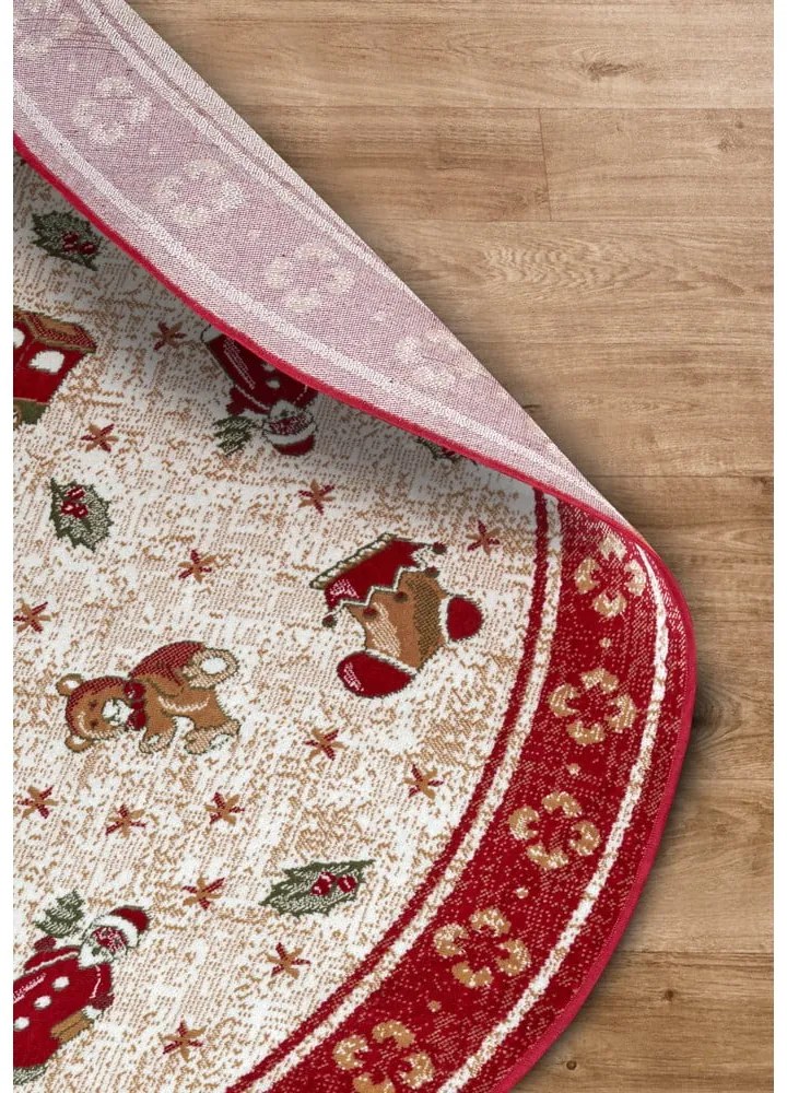 Červený okrúhly koberec s vianočným motívom s prímesou bavlny ø 200 cm Toy's Delight Red Christmas – Villeroy&amp;Boch