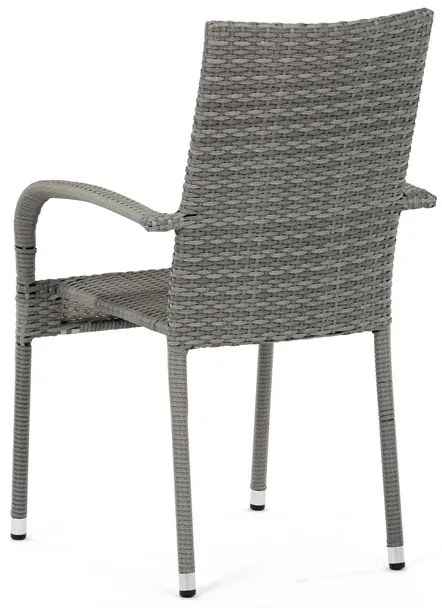 Autronic BONTEC Záhradná stolička, kov, polyratan, sivá, AZC-S2114 GREY Farba: Šedá