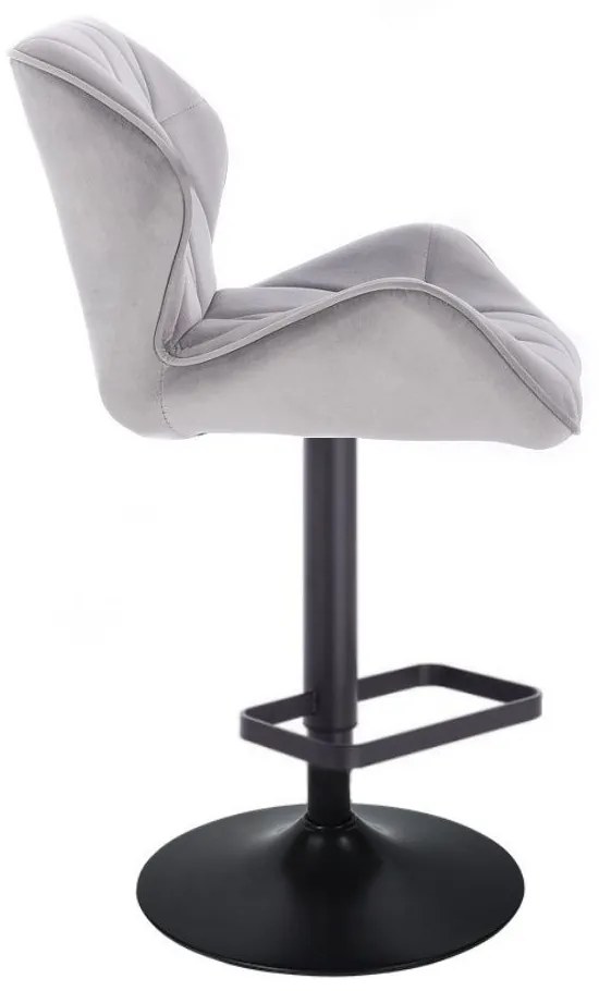 LuxuryForm DESIGN Barová stolička MILANO VELUR na čiernom tanieri - svetlo šedá