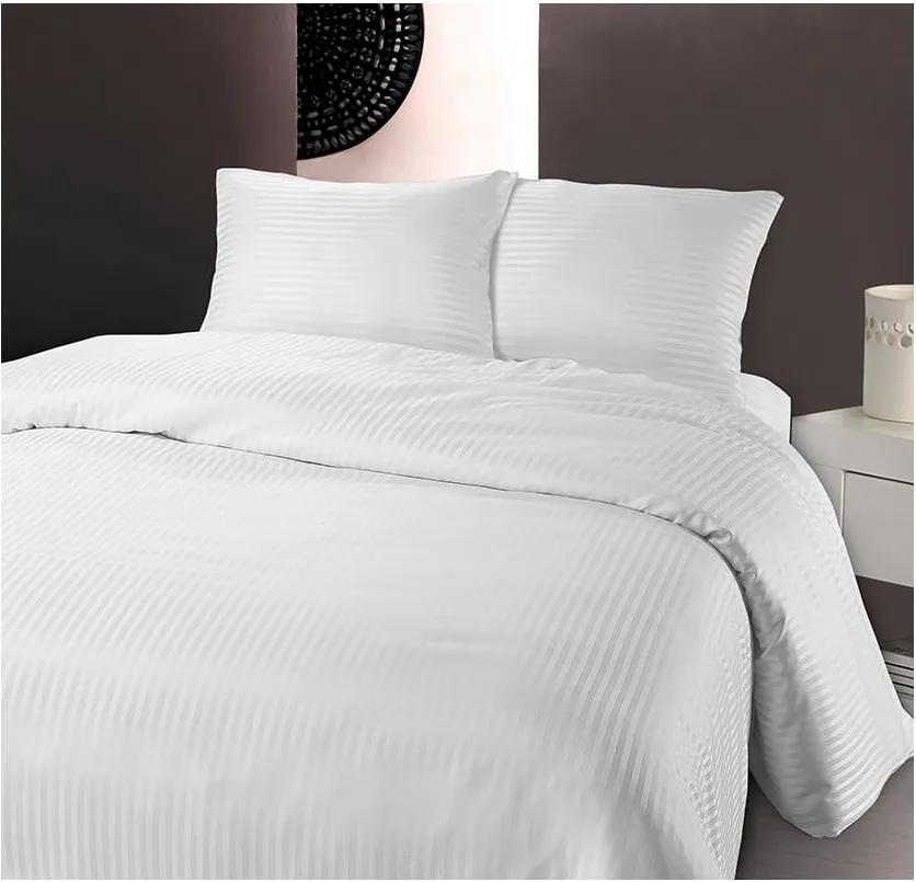 Biele obliečky z mikroperkálu na jednolôžko Sleeptime Dallas, 140 × 200 cm