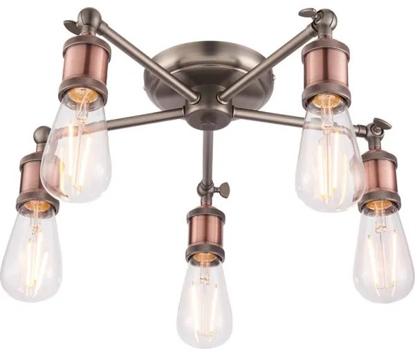 Endon 76336 - Bodové svietidlo HAL 5xE27/40W/230V matný chróm/medená